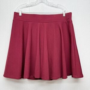 DJT Circle Mini Skirt/Skort Womens 3XL Burgundy Mid Rise Party Event Date Night